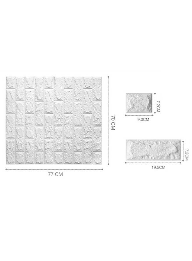 ملصق جداري ثلاثي الأبعاد مطبوع بشكل أحجار القرميد أبيض 70x77x0.5سم - Image 5